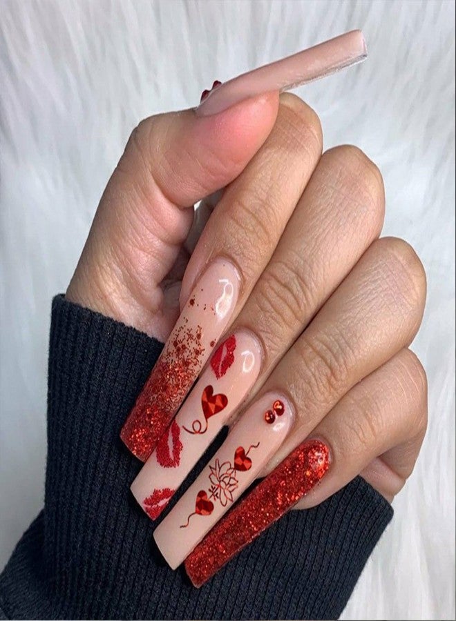 TailaiMei Valentine's Day Metallic Nail Art Stickers, Abstract Minimalist Self-Adhesive Kiss Love Hug Glittering Design for Women Manicure DIY or Nail Salon(934pcs, 12 Sheets) - Image 5